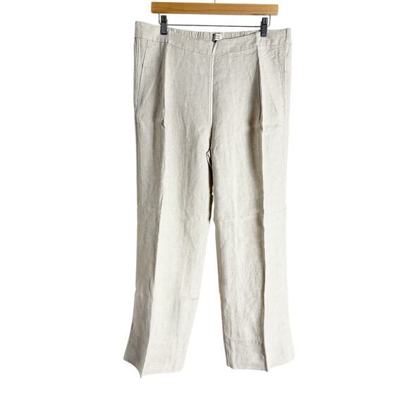 AYR The Alfresco Natural Linen Beige Wide Leg Casual Lightweight Pants Size XL - Picture 3 of 13